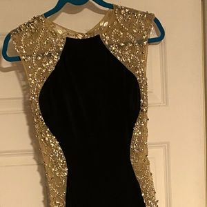 Jovani black/nude beaded formal prom dress